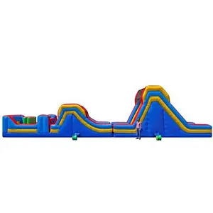 2018 China fabrica Obstaculo inflable de doble tobogan