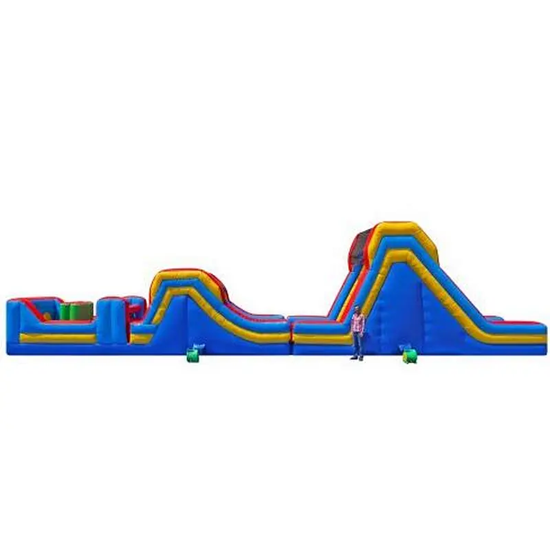 2018 China fabrica Obstaculo inflable de doble tobogan