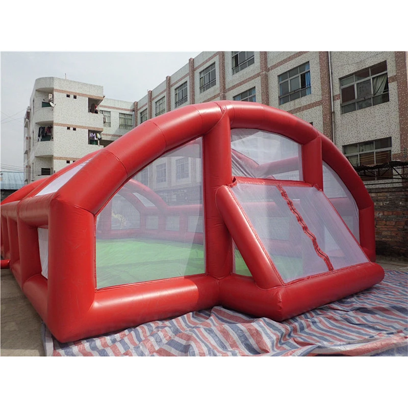 Outdoor Playground Inflatable Soap Football Soccer Field With Tent