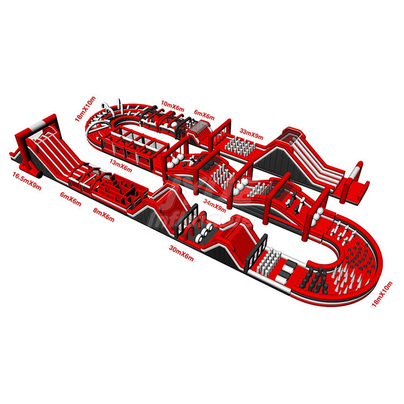 Factory Supply Kids Adult Commercial Large Long Inflatable Obstacle Course