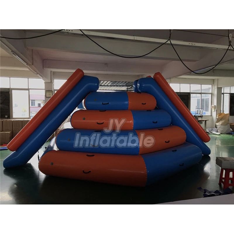 Water Park Inflatable Climbing Tower Floating Water Slide For Aqua Park