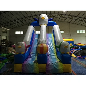New Style Durable Lane Penguin Kid Pools With Slides Inflatable For Pool