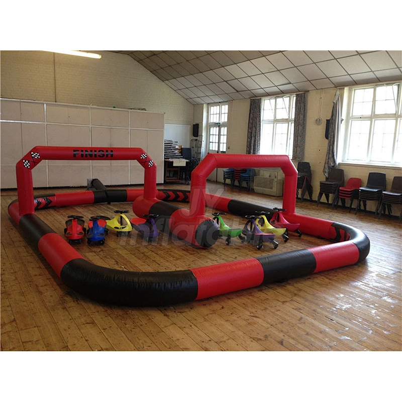 Outdoor Inflatable Zorb Ball Race Track, Go Kart Racing Track Games Factory Price