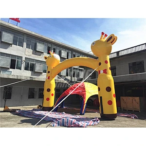 Outdoor Durable  Giraffe Inflatable Advertising Arch For Promotion Events