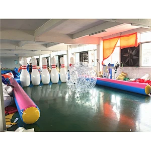 Outdoor Inflatable Bowling Pins With Zorb Ball For Inflatable Human Bowling Game Set
