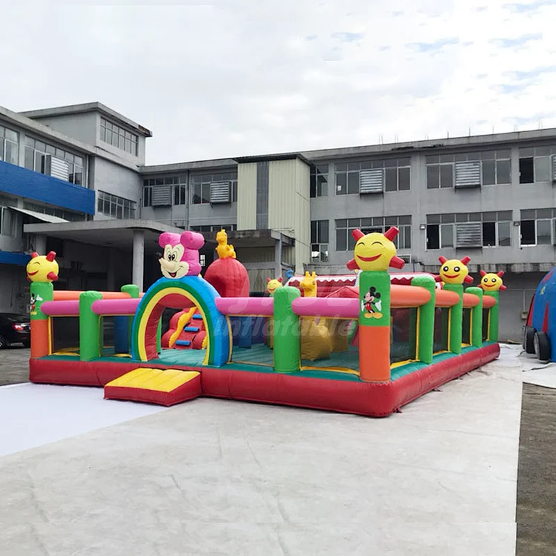 Favourable Outdoor Amusement Park Fun City Inflatable Playground Slide For Kids