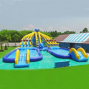 Fabrica juegos inflables tobogan con piscina pvc kids acuatico