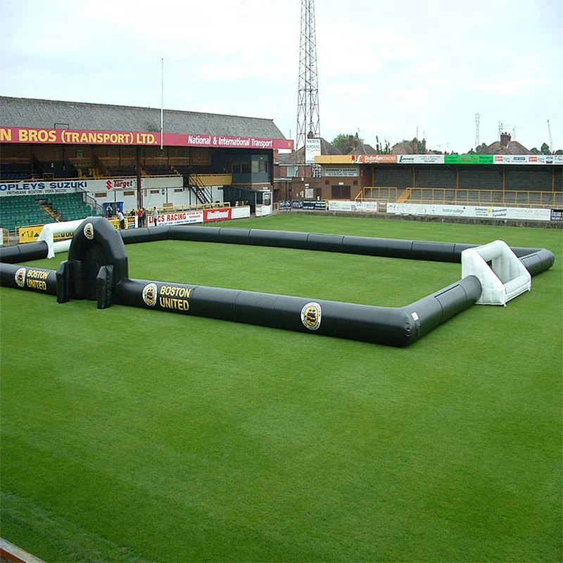 Best Thickness Pvc Customising Inflatable Soap Playground Football Field 15m Long