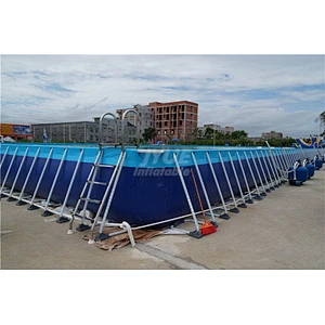 Newest Type Customized Inflatable Swimming Rectangular Metal Frame Pool For Sale