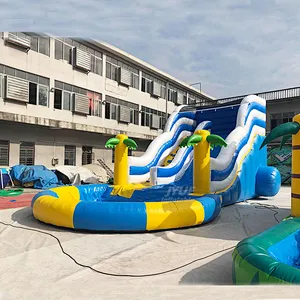 New Design PVC Double Lanes Commercial Inflatable Water Slide Pool For Sale