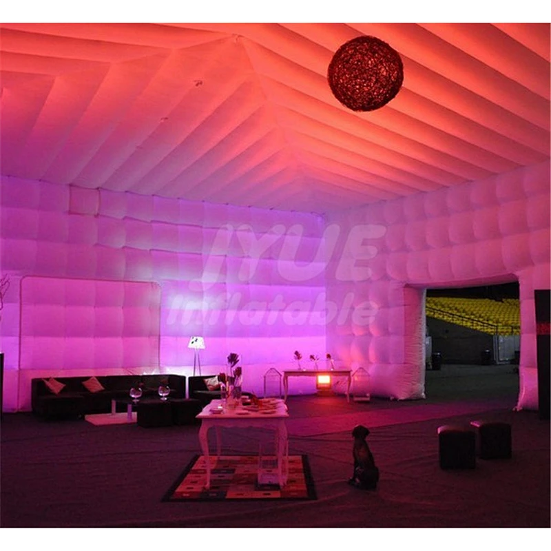 Outdoor Event LED Light Inflatable Cube Tent For Trade Show Tent