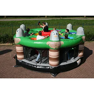 Outdoor Interactive Game Inflatable Human Whack A Mole With Hammer For Kids And Adults