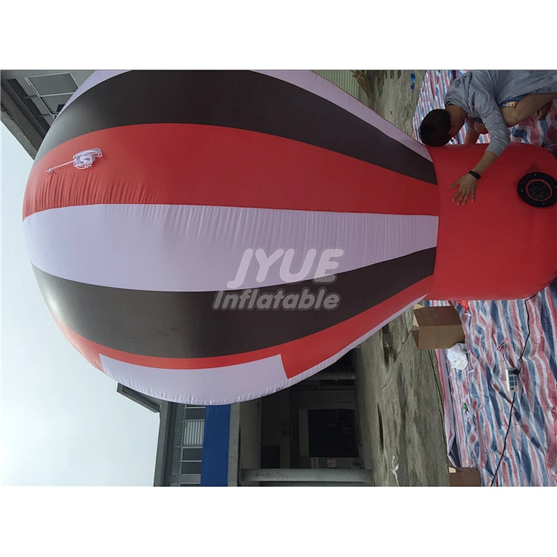Custom Printed Ground Advertising Inflatable Helium Balloon Shaped Hot Air Balloon With Blower