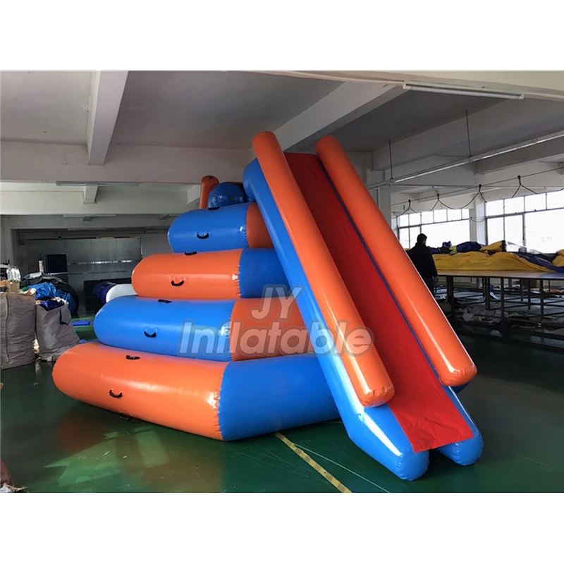 Water Park Inflatable Climbing Tower Floating Water Slide For Aqua Park