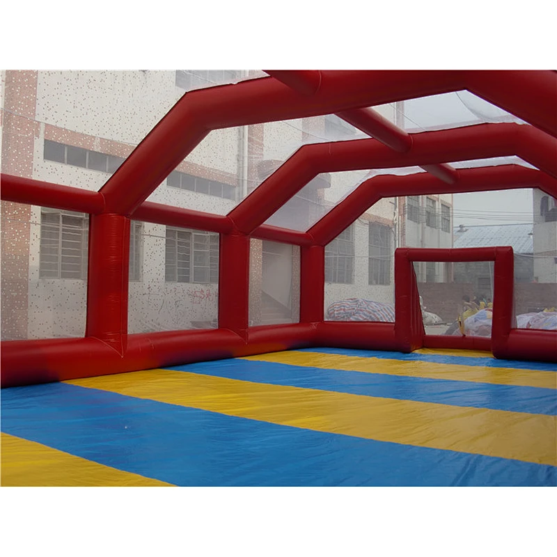 Outdoor Playground Inflatable Soap Football Soccer Field With Tent