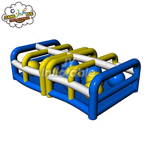 Outdoor Adult Blue big inflatable obstacle course for sale