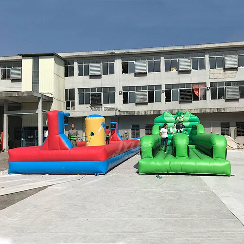 New Colorful Factory Price Bungee Inflatable Rugby Run Shoot Games 10m Long