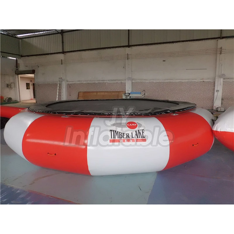 Commercial Water Park Use Water Play Toy Metal Structure Inflatable Floating Trampoline On Water