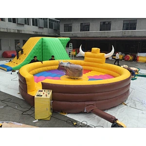 Hot Entertainment Park Games Inflatable Rodeo Bull , Inflatable Bull Riding Mechanical Bull For Sale