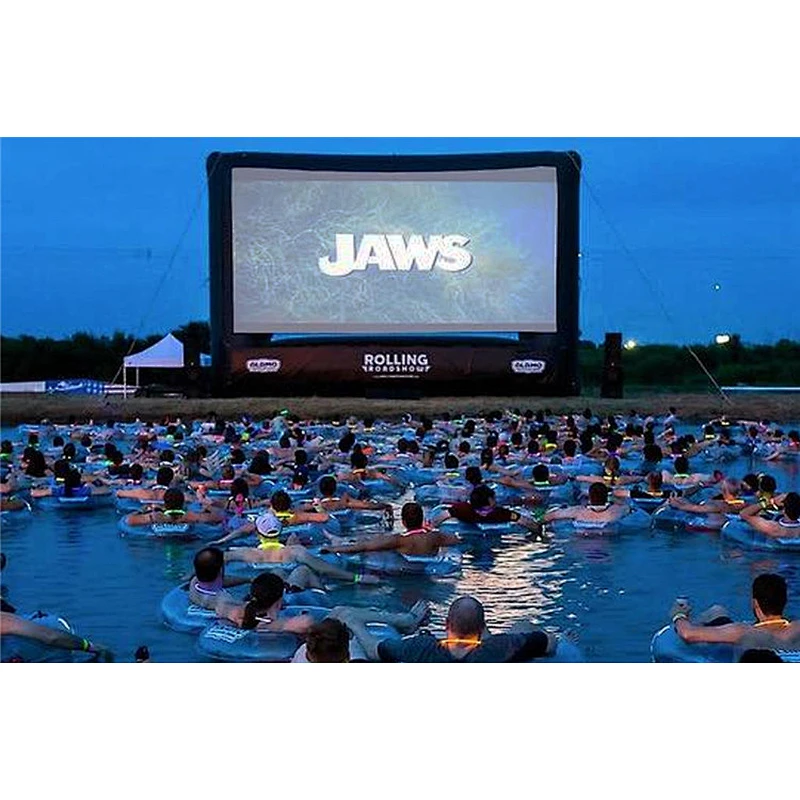 Outdoor Air Sealed Inflatable Floating Movie Screen For Swimming Pool