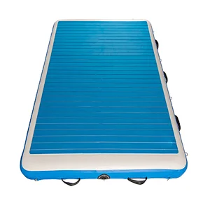 Drop Stitch PVC Teak Foam Inflatable Swim Platform Floating Dock With Ladder