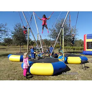 High Quality Adults Inflatable Bungee Jumping Trampoline With Durable PVC Tarpaulin Mobile Single For Sale