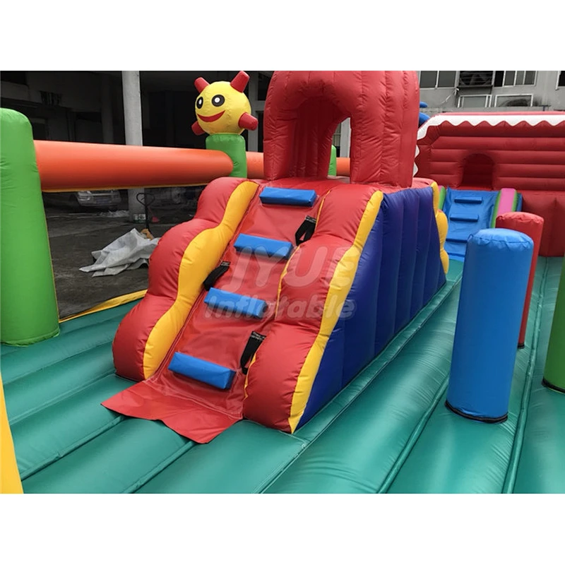 Favourable Outdoor Amusement Park Fun City Inflatable Playground Slide For Kids