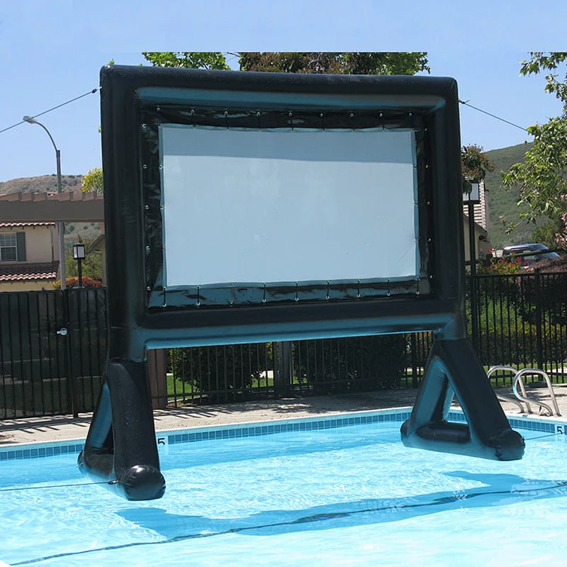 Outdoor Air Sealed Inflatable Floating Movie Screen For Swimming Pool