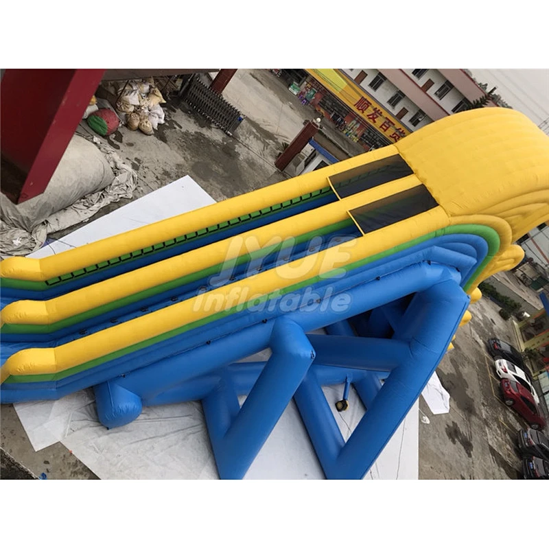 Commercial Yellow And Blue Inflatable Stair Slide Summer Pool Slide Inflatable For Adult