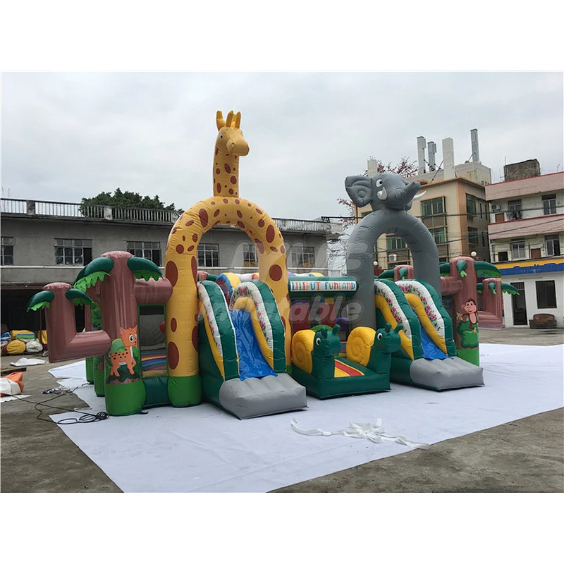 Huge Portable Inflatable Jumping Playground For Outdoor,Inflatable Amusement Park For Kids Playground