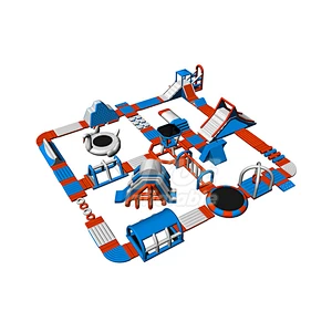 Commercial Adults Aqua Park Obstacle Island Water Park Inflatable Floating