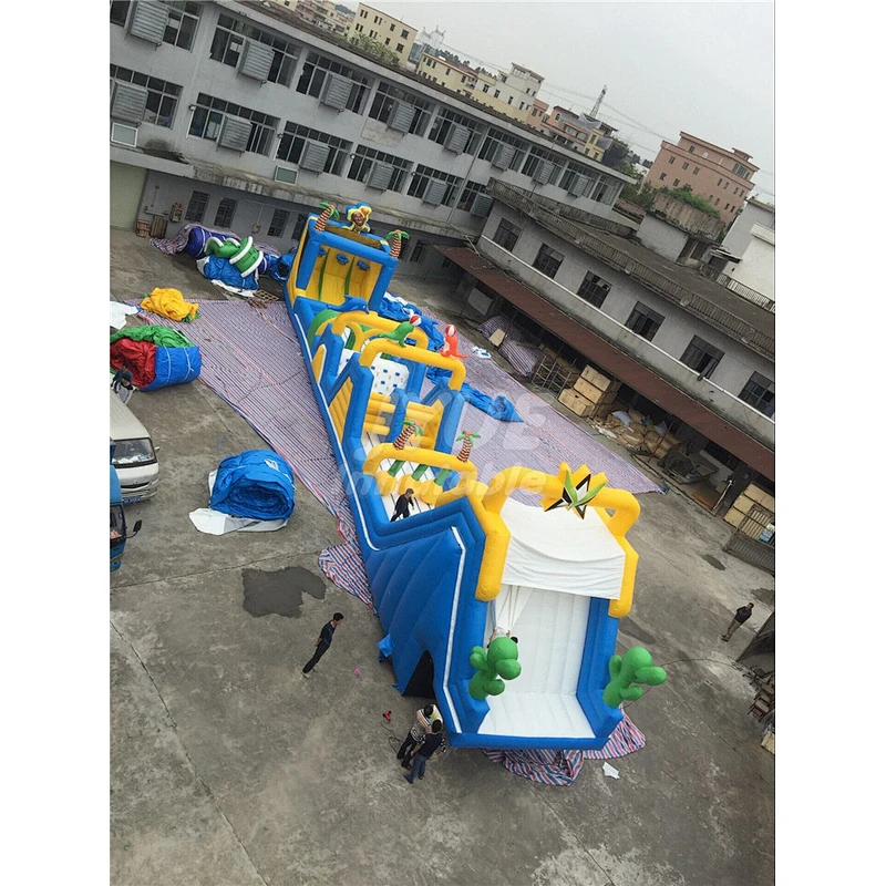 China Outdoor Obstacle Course For Kids Commercial Use Moonwalk Obstacle Course Party