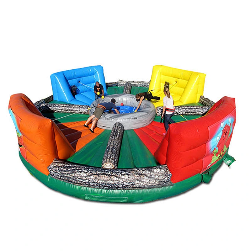 New Design Four Way Bungee Run Inflatable for Adults ,Happy Family Bungee Run Games, Interactive Hungry Hippo Games