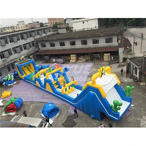China Outdoor Obstacle Course For Kids Commercial Use Moonwalk Obstacle Course Party