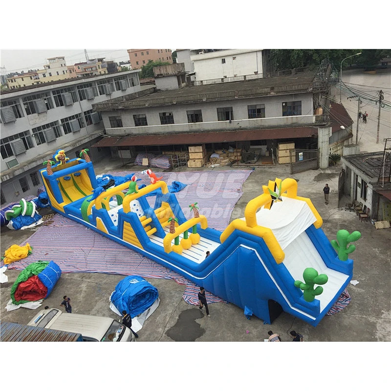 China Outdoor Obstacle Course For Kids Commercial Use Moonwalk Obstacle Course Party