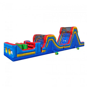 2018 China fabrica Obstaculo inflable de doble tobogan
