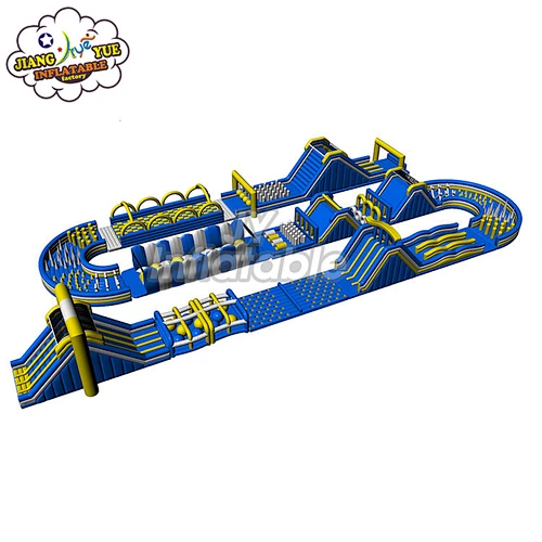 Outdoor Adult Blue big inflatable obstacle course for sale