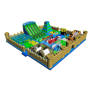 Big Quality Different Themes Slip Slide Amusement Inflatable Game Park Inflatable Trampoline Obstacle Course