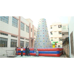 Hot Sale Moving Outdoor Games Portable Children Inflatable Rock Climbing Wall For Sale