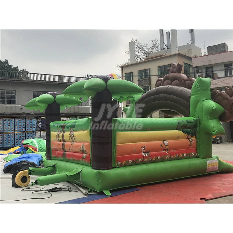 Kids Inflatable Bounce Bed Commercial Monkey Cartoon Inflatable Bounce Houses