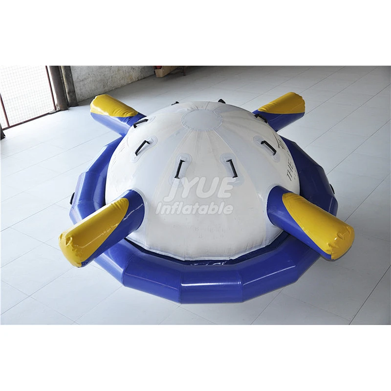 Crazy Toys Floating Water Inflatable Rocking Saturn PVC UFO Inflatable Water Spinner For Water Park