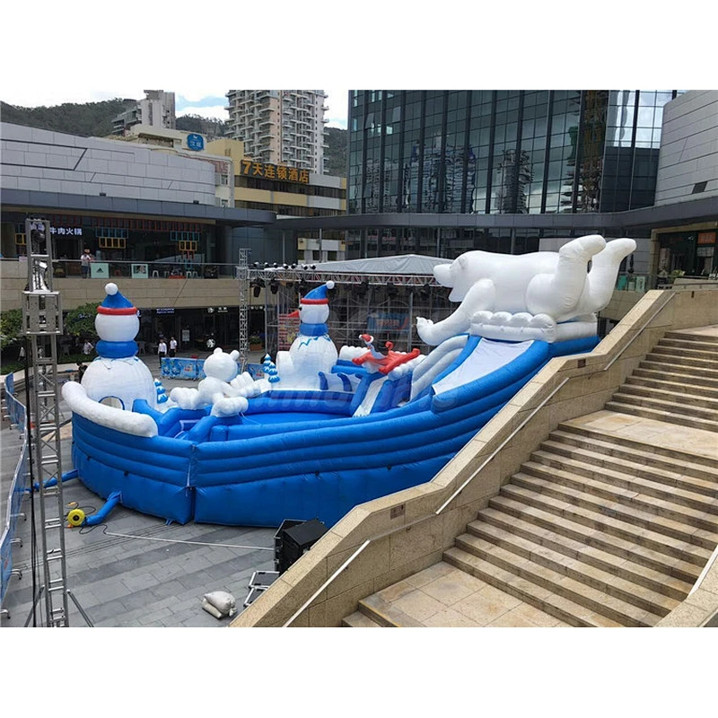 Polar Bear Theme Park Inflatable Water Slide Park For Rental Business