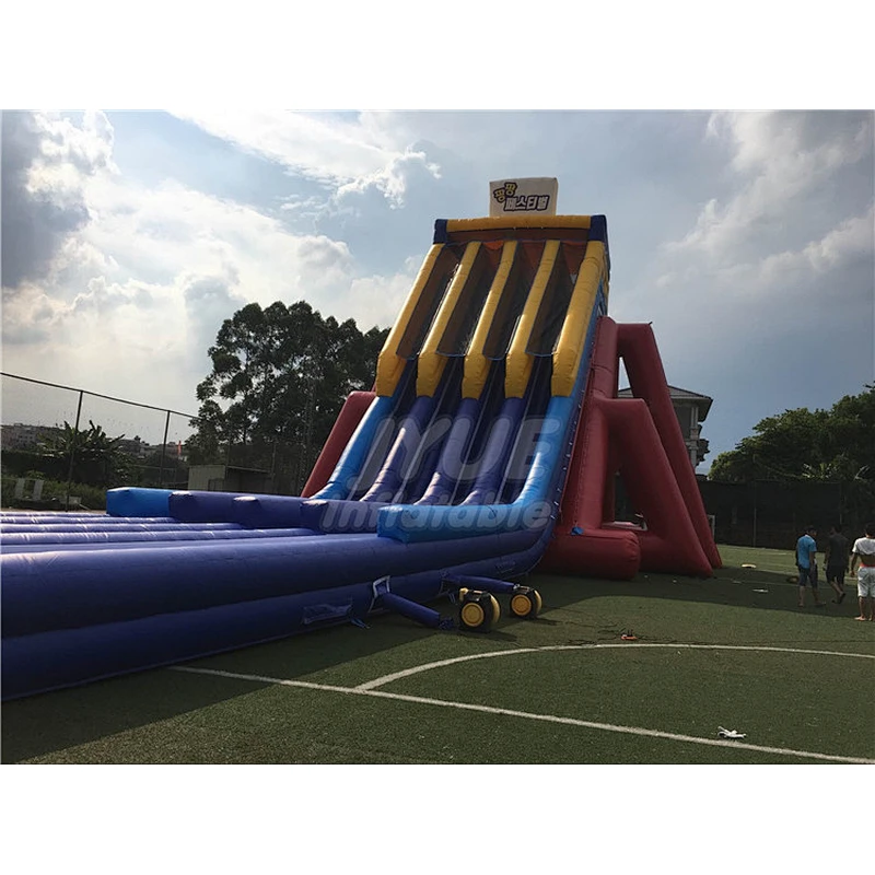 Largest Adult Size Inflatable Water Slide , Commercial Four Lane Inflatable Water Slide For Adult