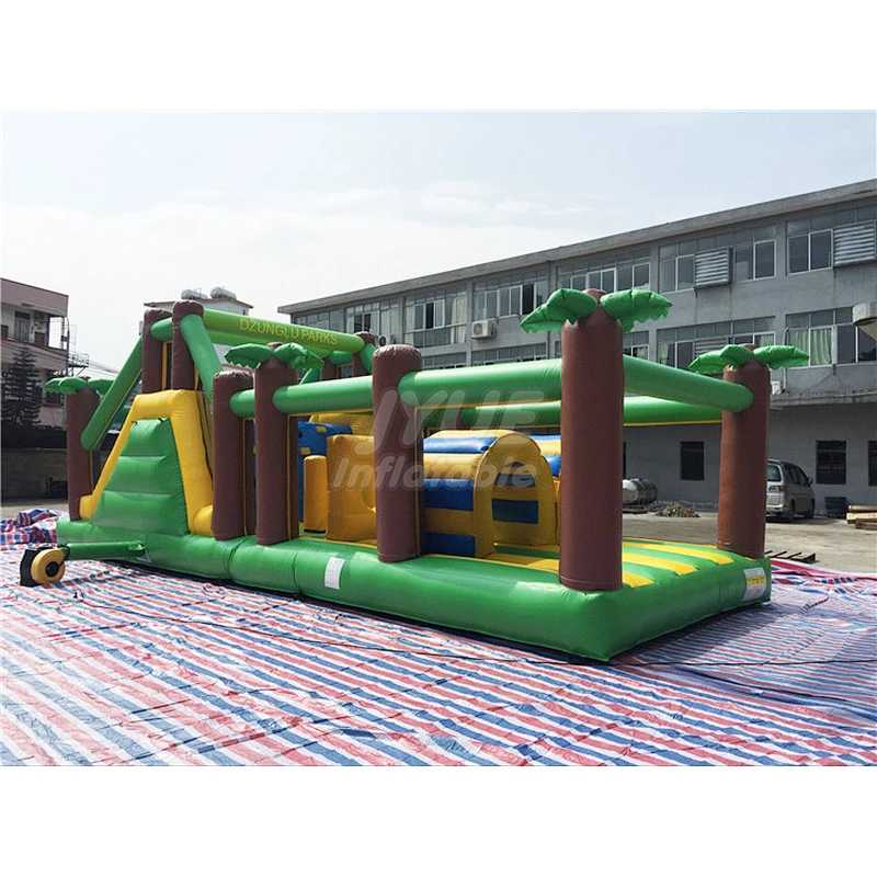 Air Mega Jungle Theme Jumping Small Inflatable Obstacle Course Moon House