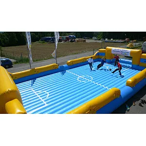 Customized Outdoor Portable Kids Or Adults Group Activity Soccer Pitch  Inflatable Football Game 20m