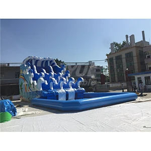 Fabrica juegos inflables tobogan con piscina pvc kids acuatico