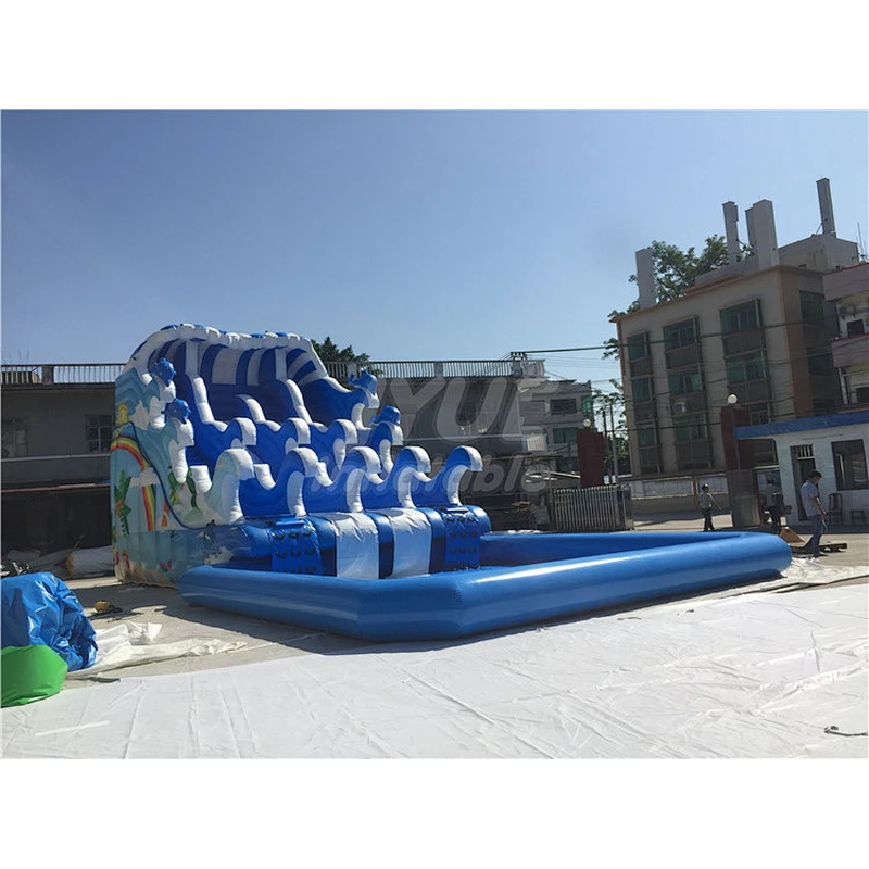 Fabrica juegos inflables tobogan con piscina pvc kids acuatico