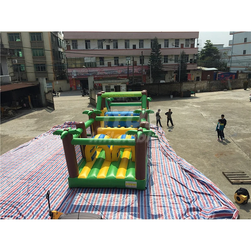 High Quality Giant Inflatable Obstacle For Adult And Kids Interactive Games Bounce House Slide Exciting Competition