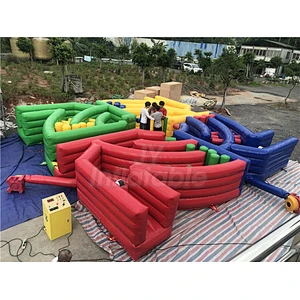 Crazy 4 Player Inflatable Dizzy X Obstacle Course Inflatable Dizzy Meltdown Wipeout Interactive Game