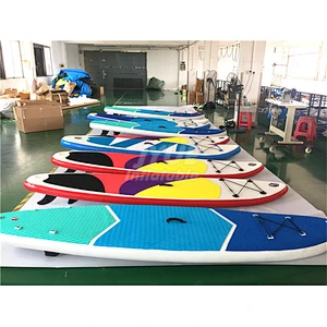 OEM ISUP Drop Stitch Inflatable Bamboo Stand Up Paddle Board Wholesale Clear Window Double Layer Yoga Fishing Aeeseeories